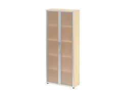 Aktenschrank 80 cm Ahorn/ Rahmen Silber