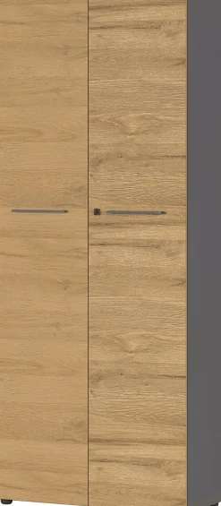 Aktenschrank ISORNO 2-türig 197 cm Graphitgrau/ Eiche