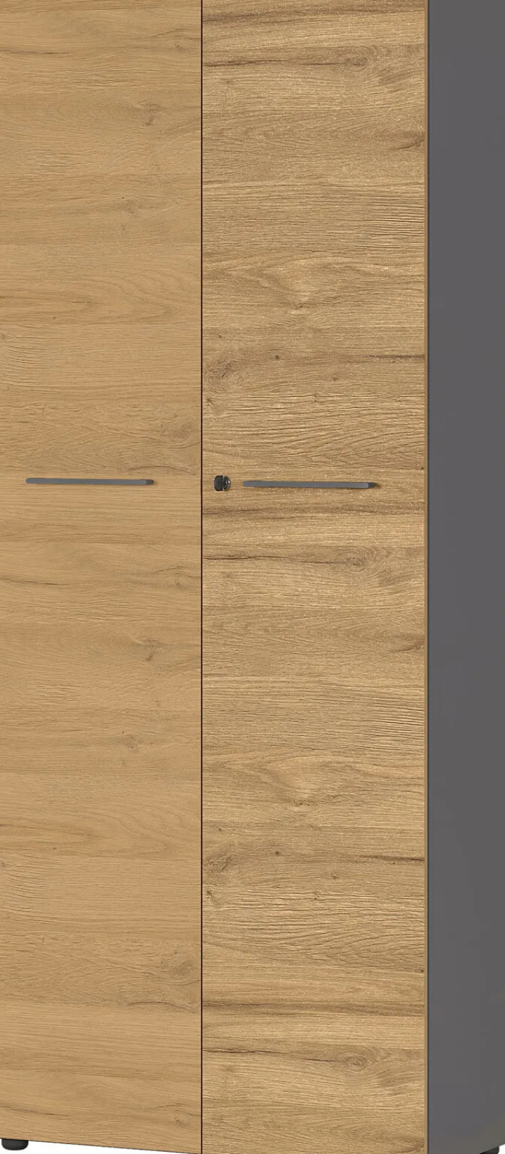 Aktenschrank ISORNO 2-türig 197 cm Graphitgrau/ Eiche