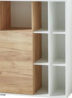 Aktenschrank LION 85 x 120 cm Weiß/ Navarra-Eiche