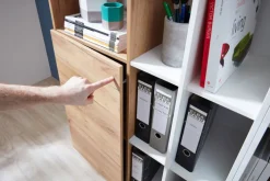 Aktenschrank LION 85 x 120 cm Weiß/ Navarra-Eiche