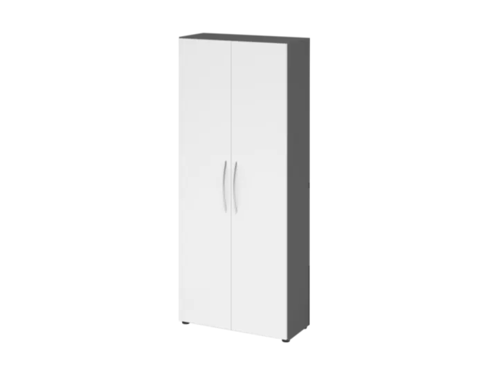 Aktenschrank 80 x 188 cm Graphit/ Weiß