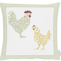 APELT Kissenhülle HAHN & HUHN 40x40cm mehrfarbig
