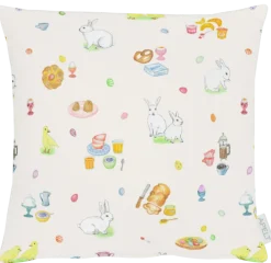 APELT Kissenhülle HÄSCHEN & FRÜHSTÜCKSD. ALL-OVER 40x40cm mehrfarbig