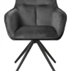 Armlehnstuhl CLEO Samtvelour grau/schwarz