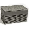 Aufbewahrungsbox mit Deckel und Stoffeinlage 20 x 17 x 30 cm aus Groundwood Grau