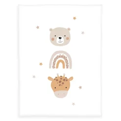 baby best Baby-Flauschdecke LITTLE FRIENDS 75 x 100 cm weiß/beige