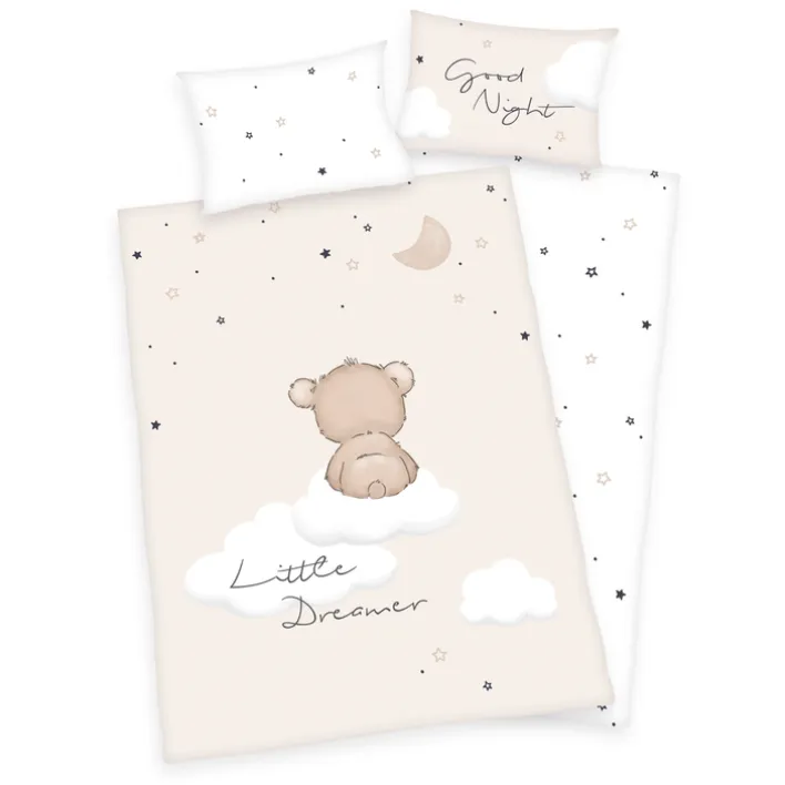 baby best Renforcé-Babybettwäsche LITTLE DREAMER 100 x 135 cm weiß/beige