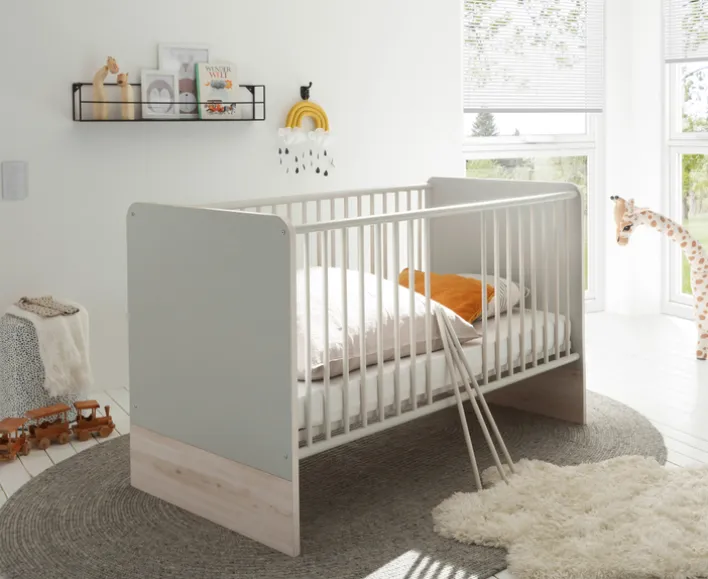 Babybett FIEN grau/ braun