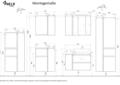 Bad-Hängeschrank GENT hellgrau/braun 65cm