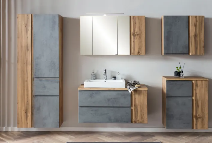 Bad-Hängeschrank GENT hellgrau/braun 65cm