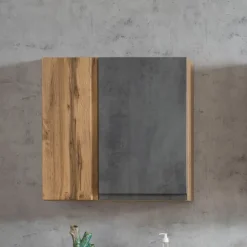 Bad-Hängeschrank GENT hellgrau/braun 65cm