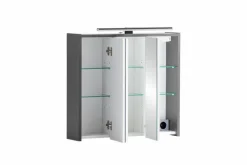 Bad Spiegelschrank PALERMO 65 x 62,7 x 16 cm Anthrazit/Spiegel