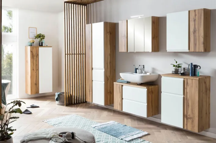 Bad-Waschbeckenunterschrank GENT weiß/braun