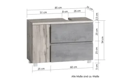 Bad-Waschbeckenunterschrank GENT weiß/braun