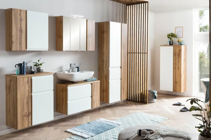 Bad-Waschbeckenunterschrank GENT weiß/braun