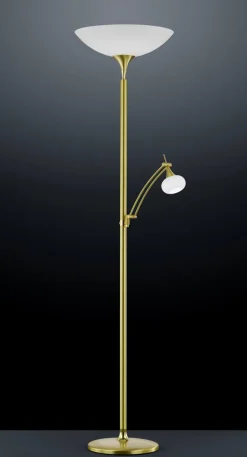 BANKAMP LED Deckenfluter mit Leselampe OPERA messingfarbig