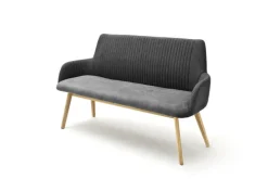 Bank BRENTWOOD 157 x 90 cm Wildeiche massiv geölt/Bezug anthrazit