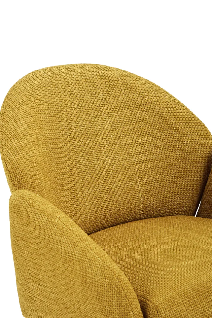 Barhocker POLLY, Metall/Textil, 52 x 53 x 96-117 cm Gelb