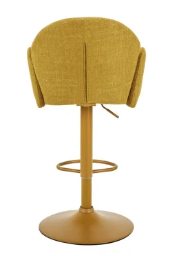 Barhocker POLLY, Metall/Textil, 52 x 53 x 96-117 cm Gelb