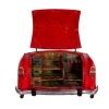 Barschrank 168 x 80 cm Metall-Rahmen rot Altholz Regale bunt