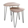 Beistelltisch 2er Set 40x40 cm/48x48 cm dunkelbraun/schwarz