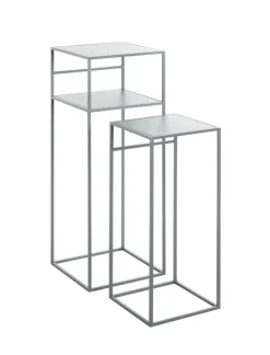 Beistelltisch 2er-Set 30x85x30 cm 26x63x26 cm grau