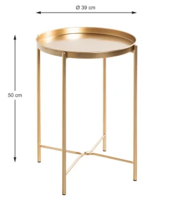 Beistelltisch 39 x 39 cm goldfarbig