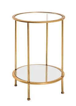 Beistelltisch 38 x 55 cm goldfarbig rund