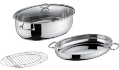 Berndes Bräter mit Glasdeckel 8500 ml silberfarbig