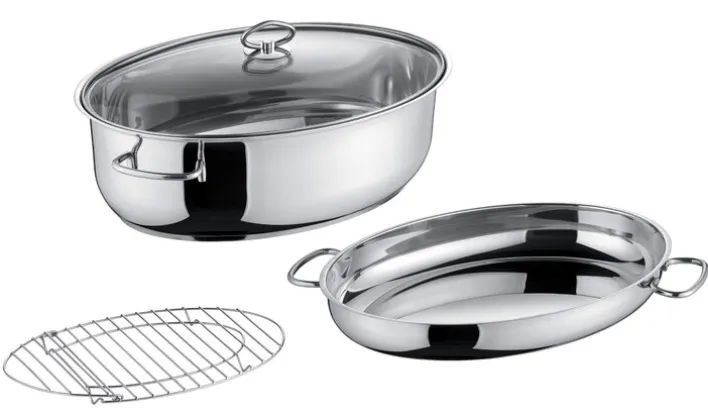 Berndes Bräter mit Glasdeckel 8500 ml silberfarbig