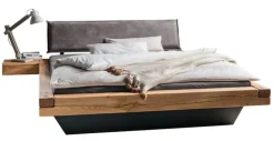 Bett ESPERA 180 x 200 cm Wildeiche massiv/ Anthrazit