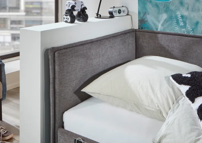 Bett FUN 90 x 200 cm grau