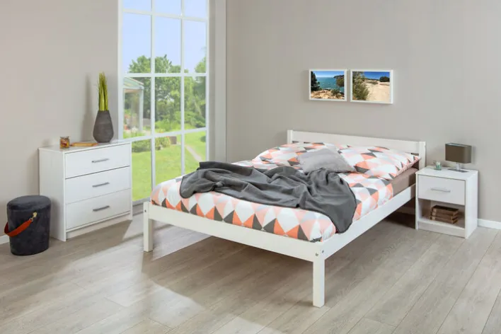 Bett LAURI 140 x 200 cm weiß