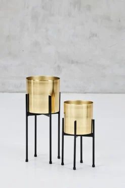 Blumenständer SAVAGDA 2-teilig gold schwarz