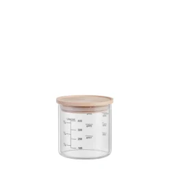 BOHEMIA SELECTION Vorratsdose Borosilikatglas/Holz 400 ml Transparent/Klar/Braun