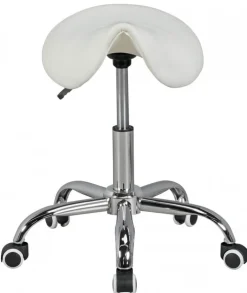 Bürohocker 60 x 60 cm weiß silber