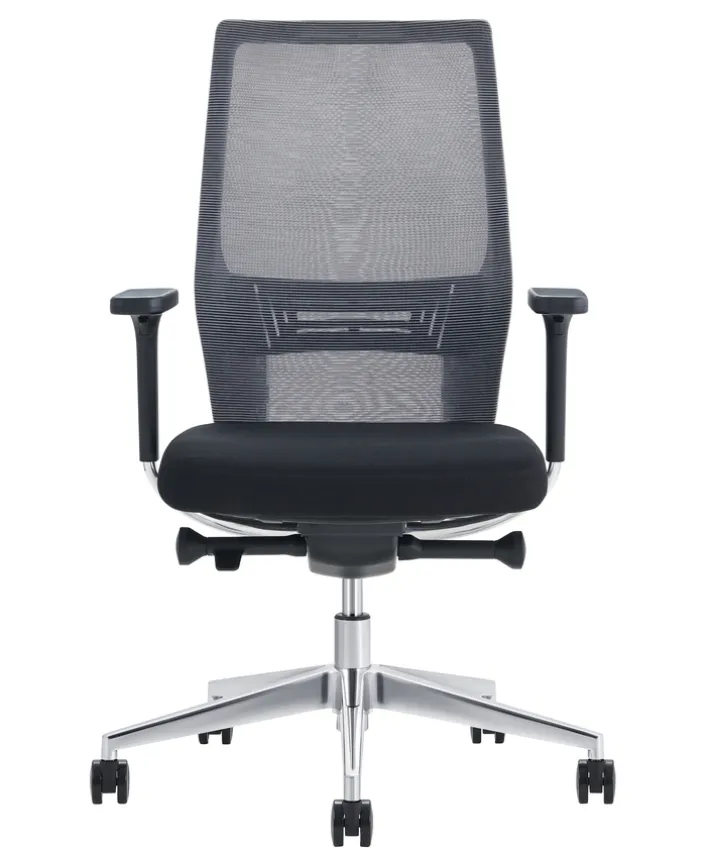 Bürostuhl 62 x 109 x 57 cm schwarz/ alufarben