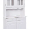 Buffet ADRIAN 88x198x43 cm Massivholz Kiefer weiß