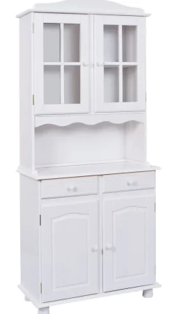 Buffet ADRIAN 88x198x43 cm Massivholz Kiefer weiß