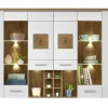 Buffet-Aufsatz RAMIRA 164x115 cm Weiß supermatt / Eiche-Dekor