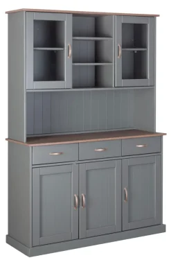 Buffet NICLAS 6.1 131x190x45 cm Massivholz grau/braun