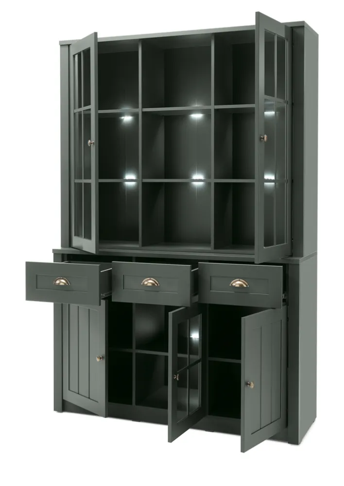 Buffetschrank ASCOT 130 x 196 x 43 cm grün/goldfarbig