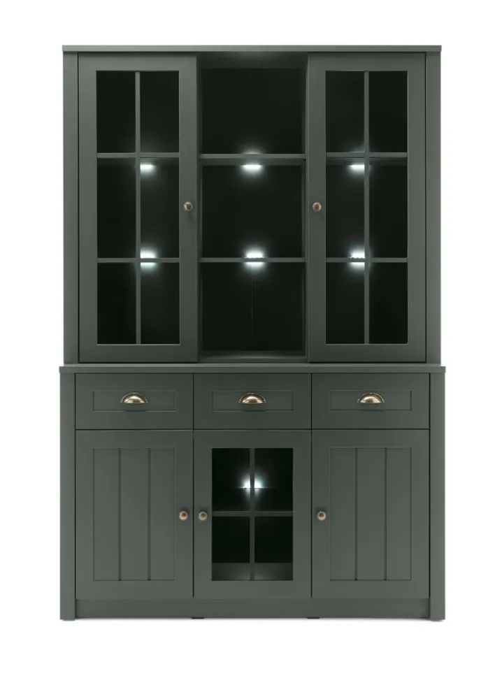 Buffetschrank ASCOT 130 x 196 x 43 cm grün/goldfarbig