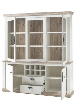 Buffetschrank FLORENZ 184 x 205 cm weiß/braun