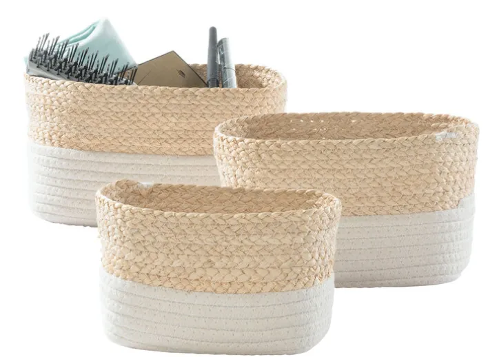 casaNOVA Aufbewahrungskorb 17 x 12 cm weiß/ beige