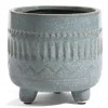 casaNOVA Übertopf BOHO 14 cm blau /goldfarbig