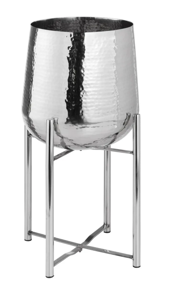 casaNOVA Übertopf 39 cm Edelstahl silberfarbig
