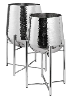 casaNOVA Übertopf 39 cm Edelstahl silberfarbig