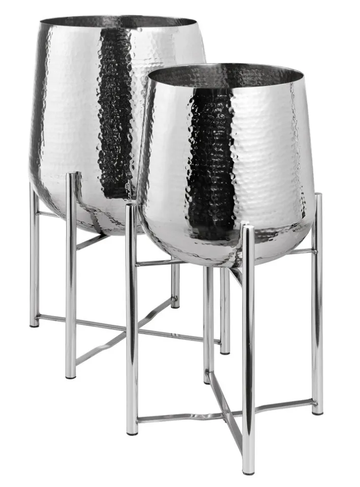 casaNOVA Übertopf 39 cm Edelstahl silberfarbig